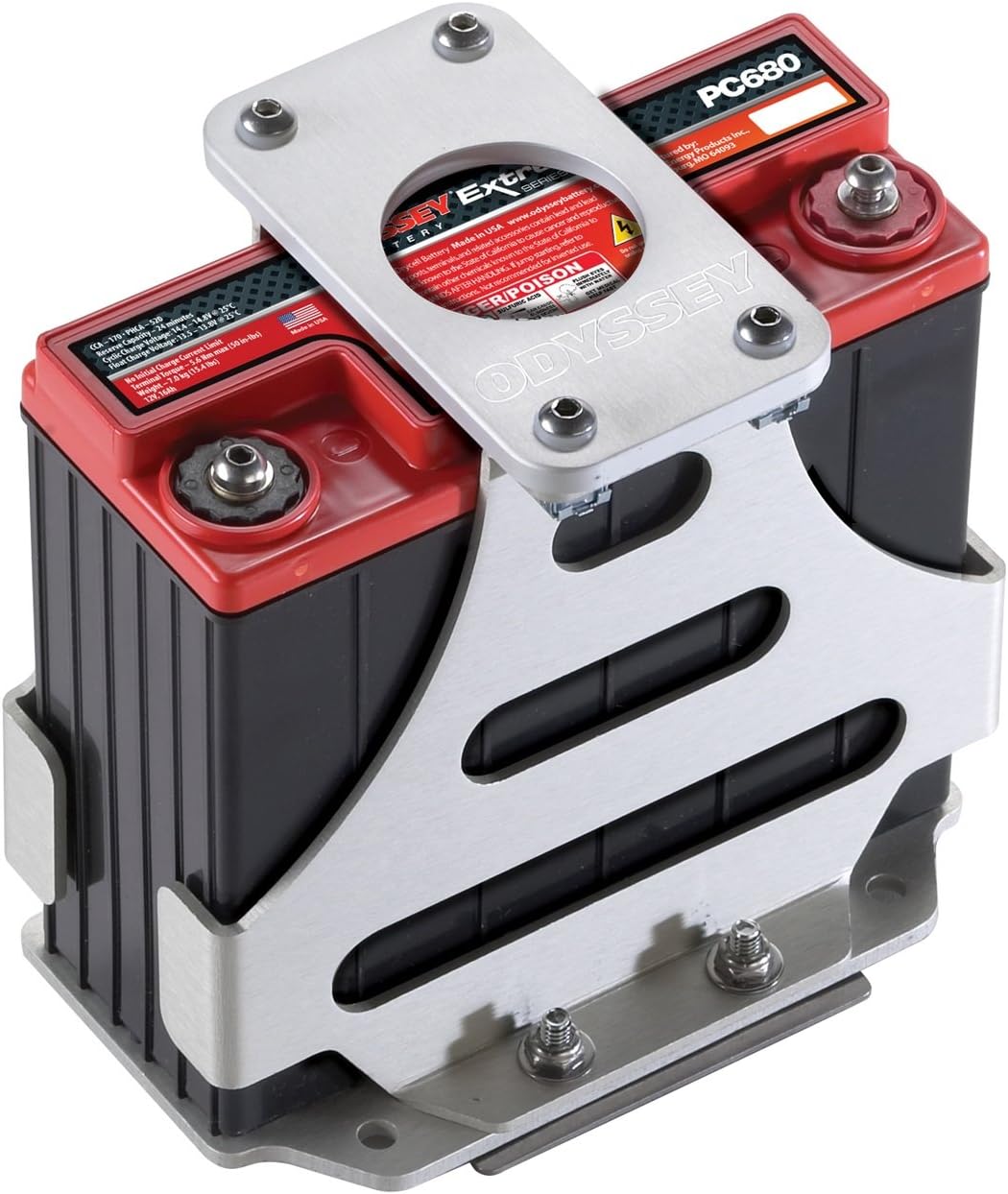 ODYSSEY Battery HK-PC680 Hold Down Kit for Use with Pn[Pc680] Hold Down Kit Brushed Aluminum