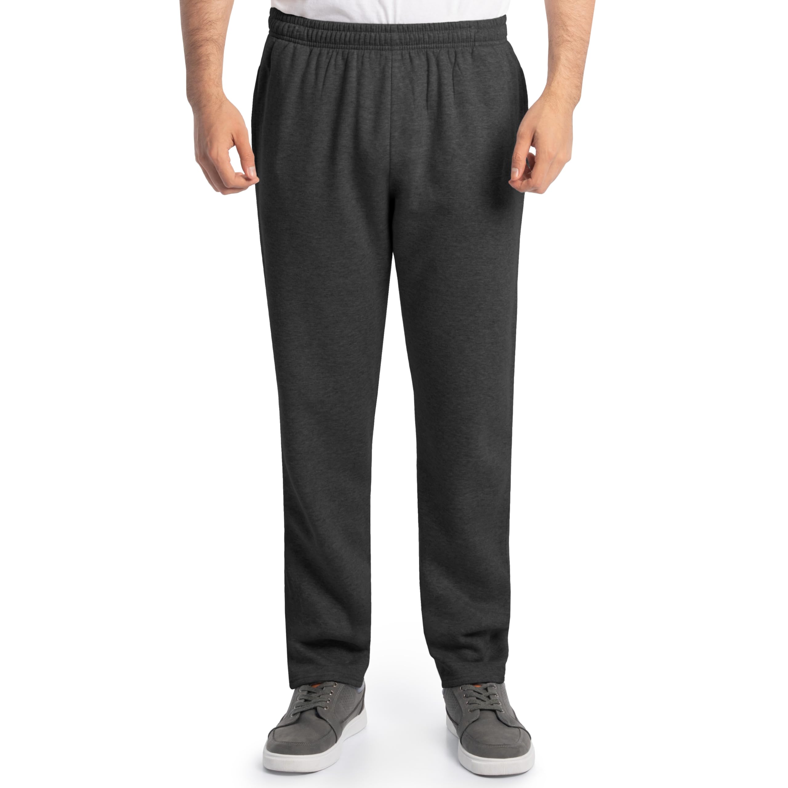 Fruit of The Loom Mens Eversoft Fleece Open Bottom Sweatpants with Pockets, Relaxed Fit, Moisture Wicking, Breathable