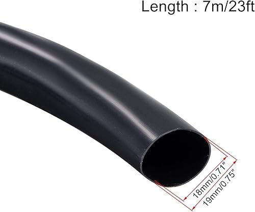 Miniatura 2 de uxcell Tubería negra del arnés de cable del tubo del PVC, manga de la identificación de 59.1 ft m los 23ft para la protección del alambre del