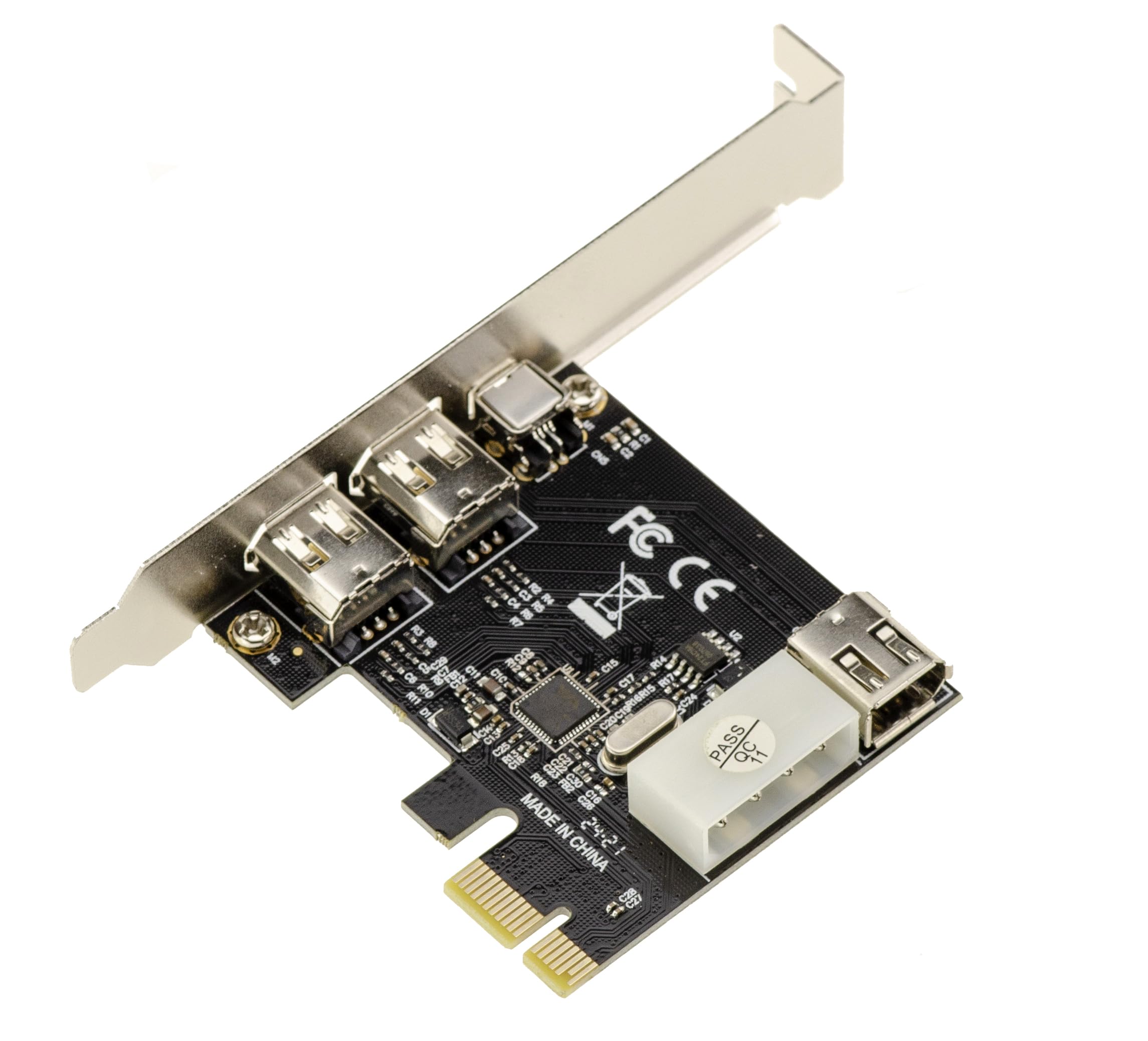 KALEA-INFORMATIQUE Karta kontrolera PCI Express PCIe do FireWire 400 IEEE1394a 2+1 porty 6 punktów i 4 punkty z chipsetem Via VT6315. z kablem Ilink i uchwytami o niskim i wysokim profilu