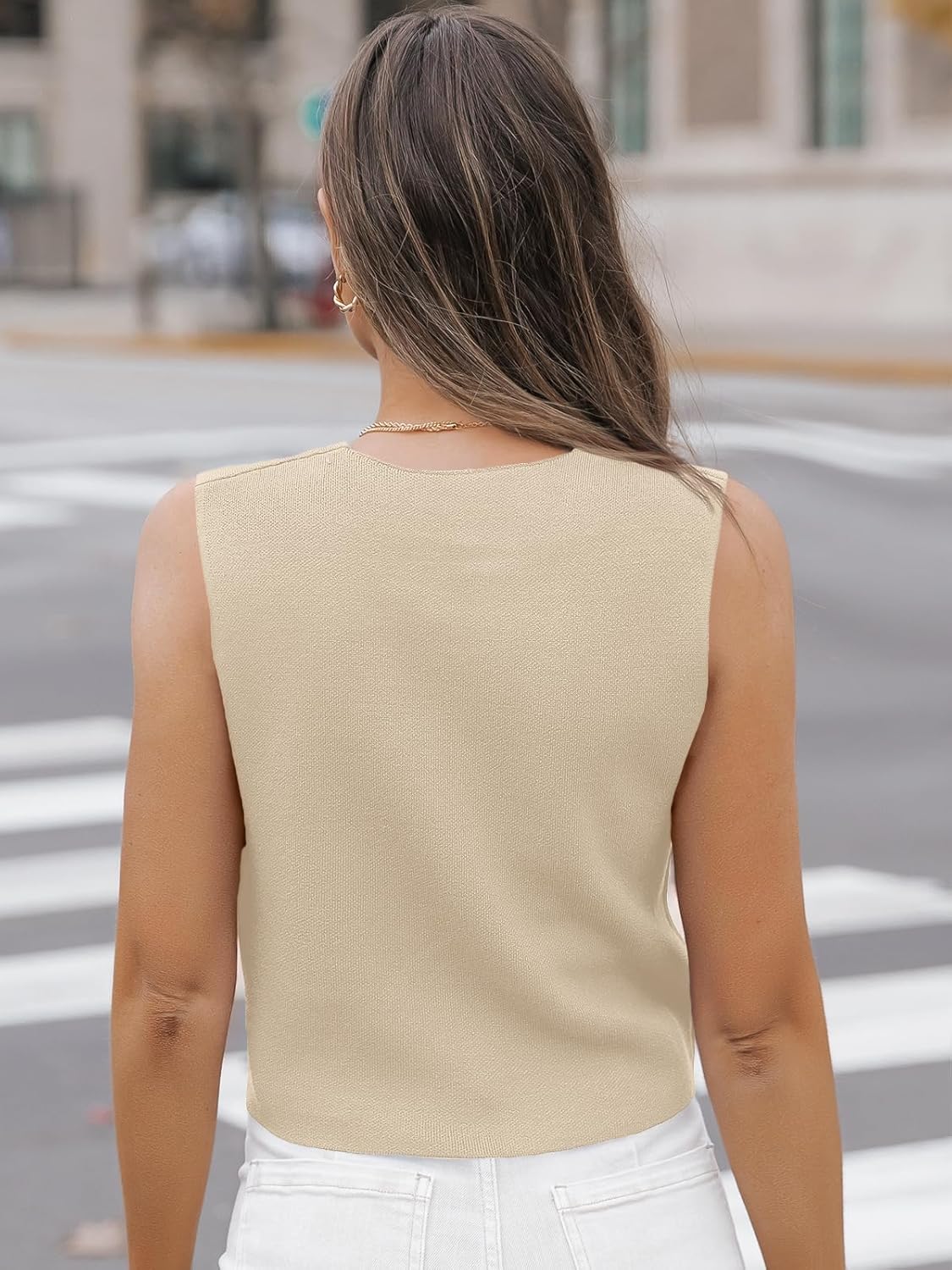 LILLUSORY Sweater Vest Women Dressy Button Up Sweater Tank Tops 2026 Knit Work Business Casual Outfits - Image 4