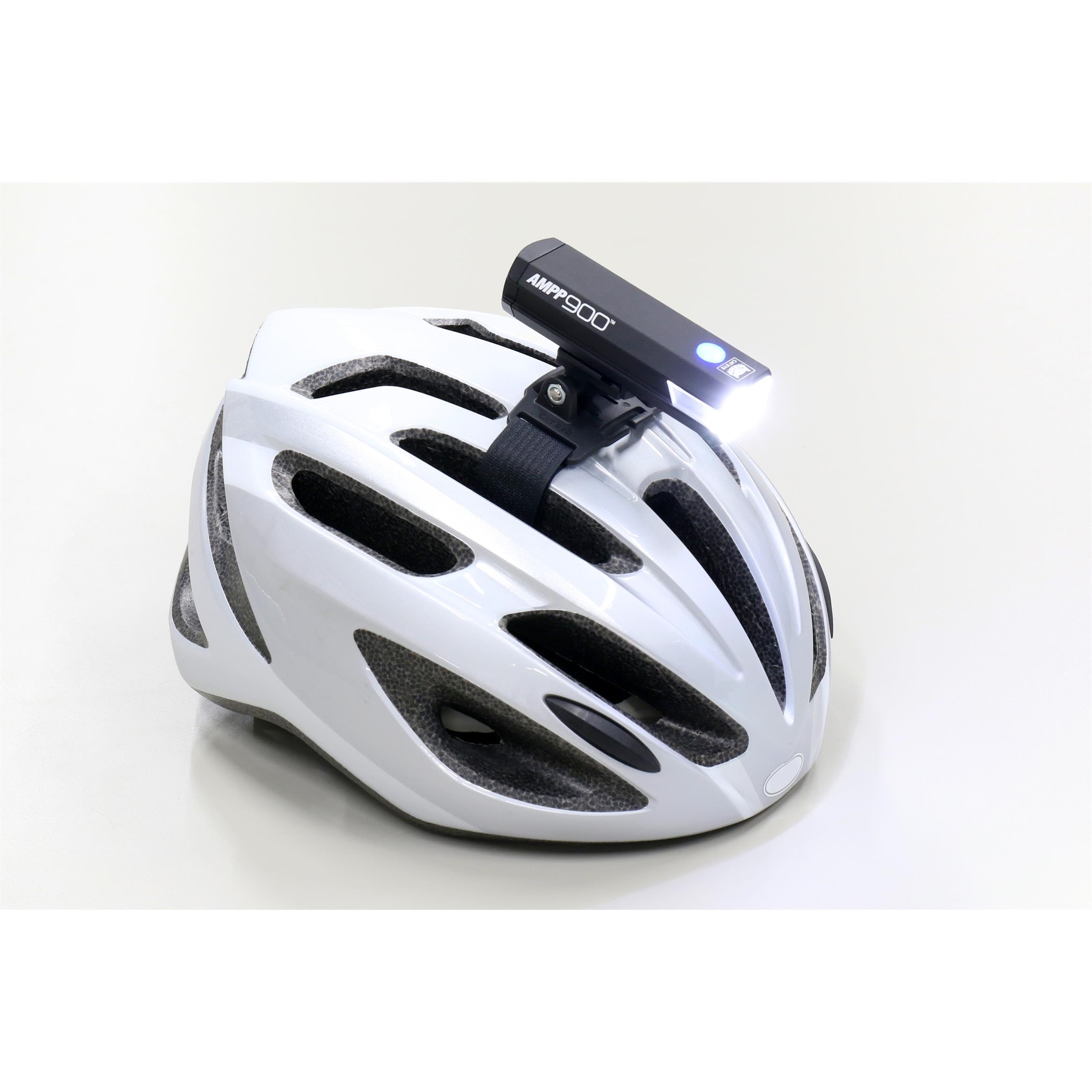 CatEye AMPP 900, versión de Montaje para Casco, Luces Delanteras LED superbrillantes para Bicicleta, tecnología OptiCube, clasificación IPX4 Impermeable, Soporte FlexTight de fácil Ajuste, Recargable