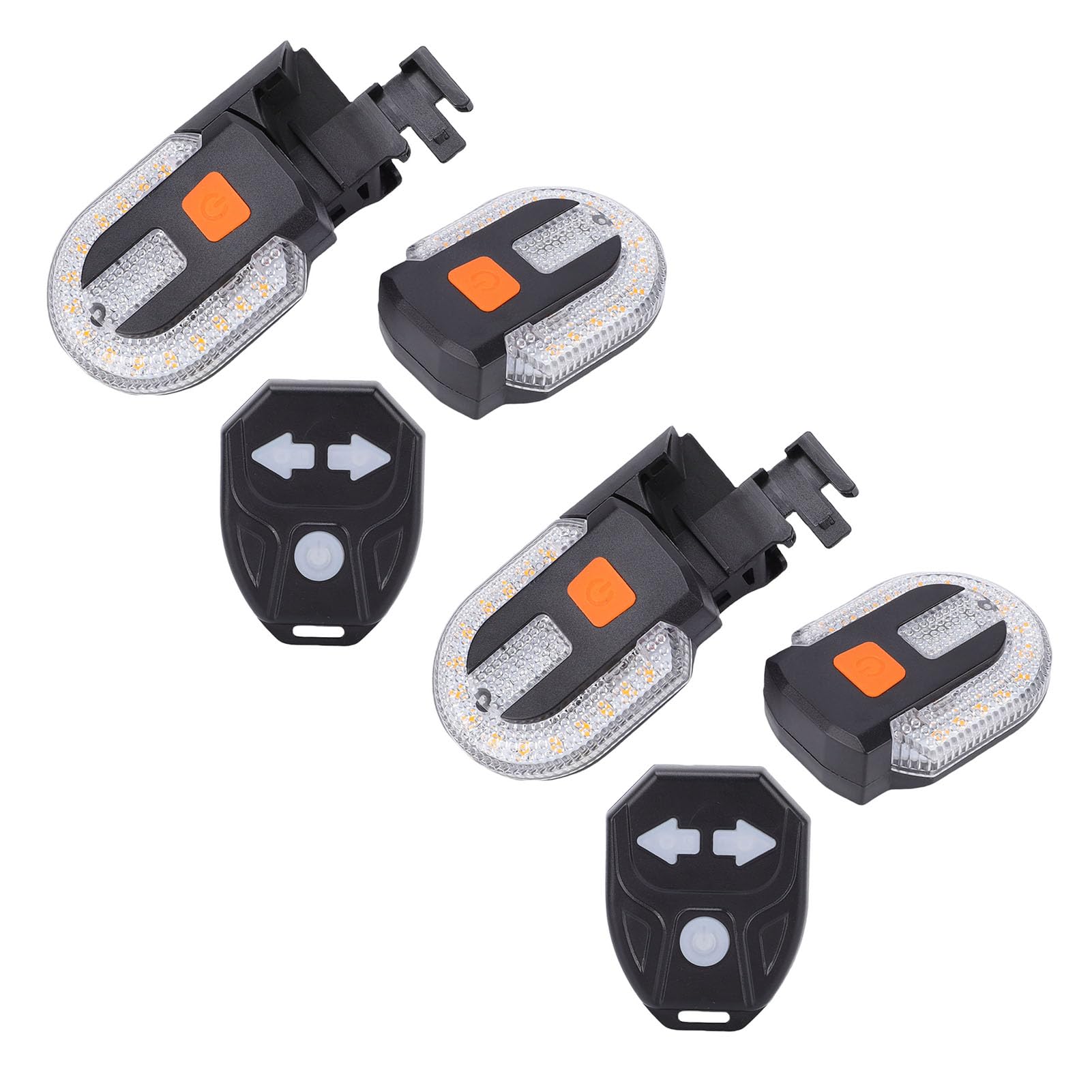 Garsent 2 Paia Indicatori di Direzione per Bici Fanale Posteriore LED Ricaricabile USB con Telecomando 5 Modalità Impermeabili per Guida Notturna, 38 Perline LED Uscita 60LM 150M Visibile, Suono Bip