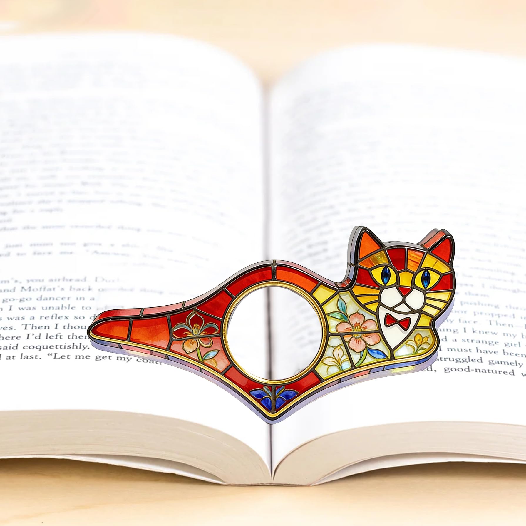 Cat Book Page Holder, Thumb Book Page Holder, Reading Accessory, Smooth Lightweight Acrylic Animal Book Page Holders for Students, Teachers, Book Lovers, Literary & Bookworm Ideal Gift