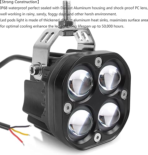 Miniatura 3 de Luces LED para cápsulas, color amarillo y blanco, lámpara de conducción LED de doble color, luz antiniebla ámbar, luces de parachoques de 3 pulgadas