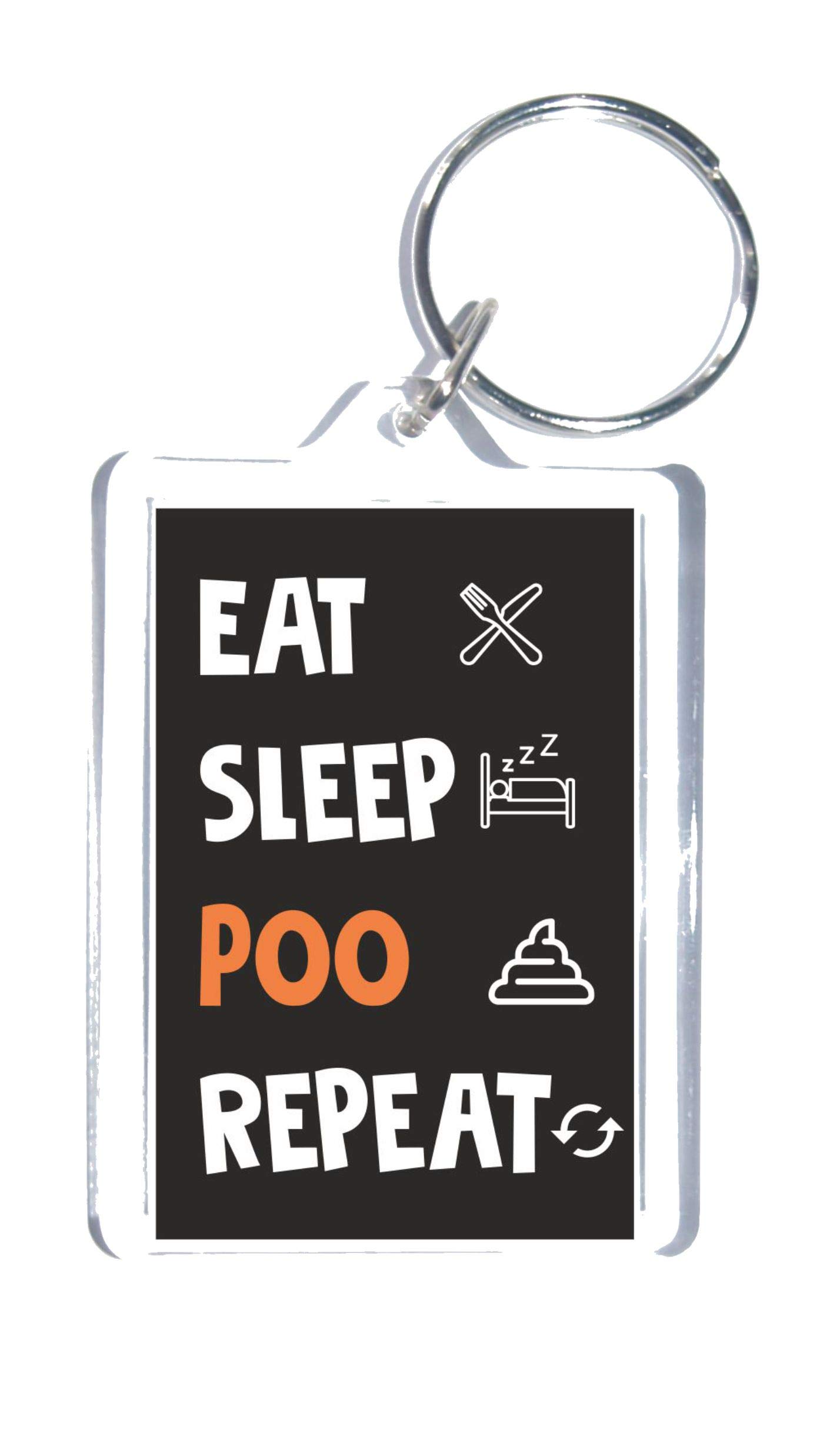 Poo Keyring - Eat Sleep Poo Repeat - Novelty Funny Keyring – Fun Gift – Great Gift Or Present