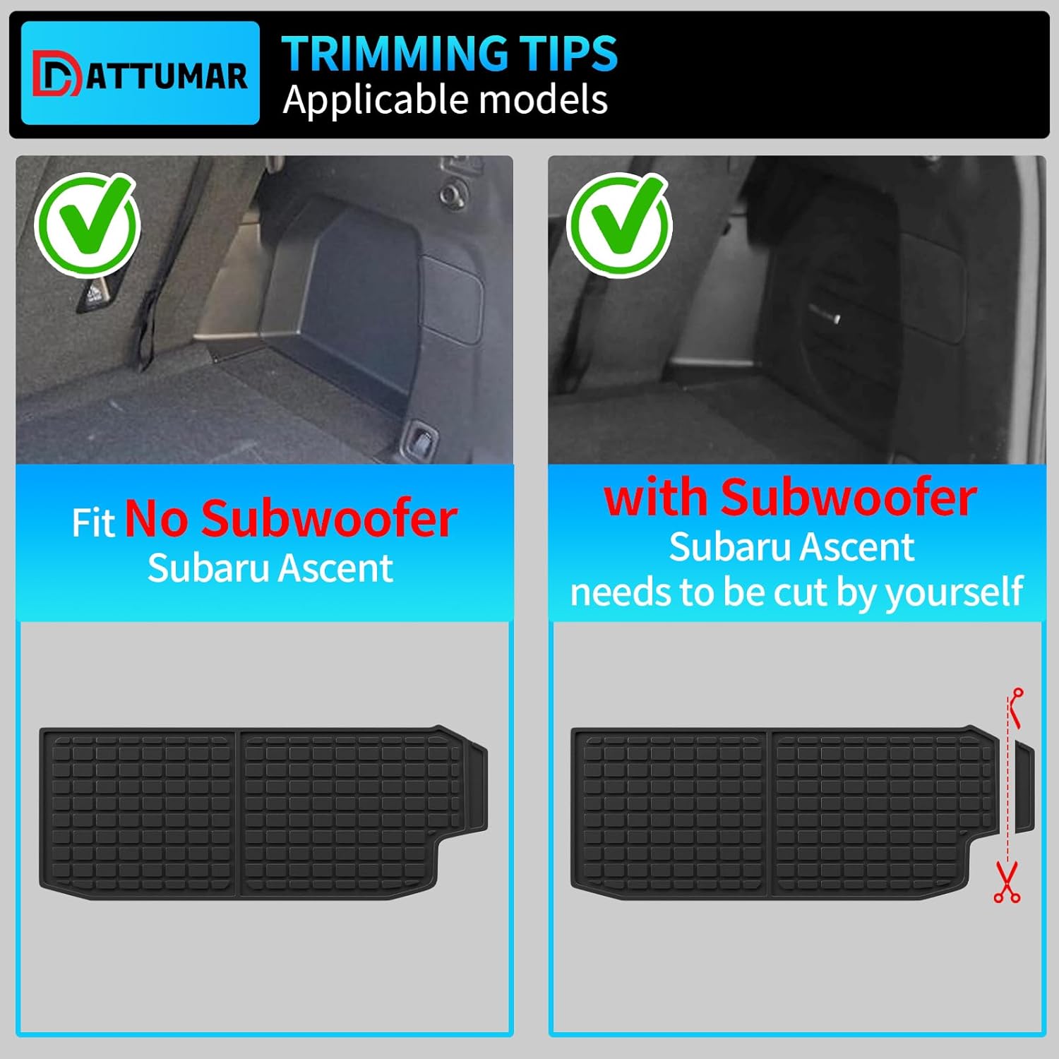 Floor Mats Compatible with 2019-2025 2026 Subaru Ascent 7 Seater Cargo Mat Trunk Mat Cargo Liner Kick Mats All Weather 2024 Ascent Accessories (Floor Mats+Trunk Mat+2nd&3rd Row Backrest Mats)