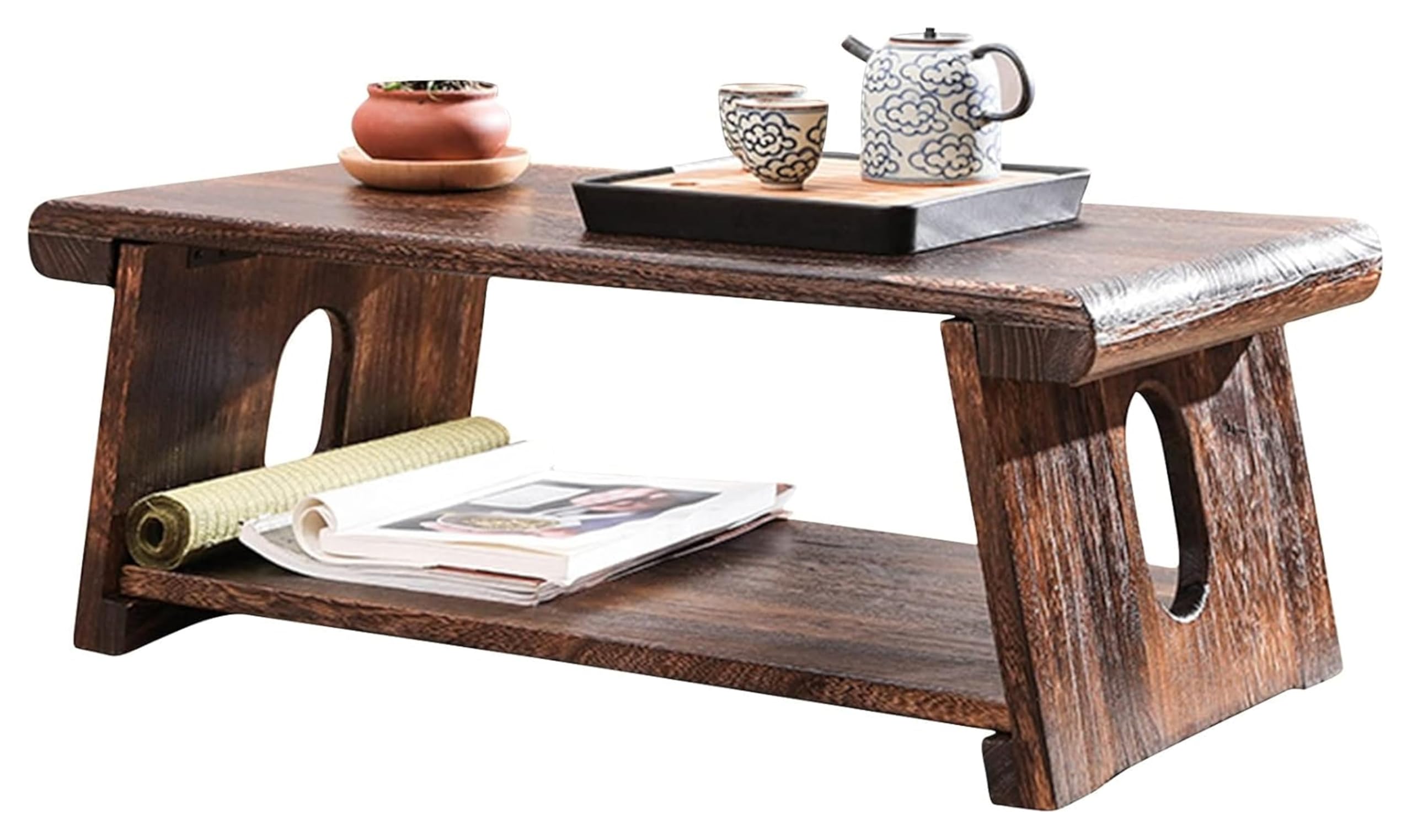 Table basse pliable en bois pour optimiser l'espace des petits salons