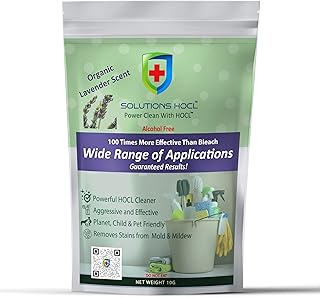 Solution HOCL Powder 10 one gram Individually Packaged Single use packets - (10 grams of total active ingredients) One Gram Packet Makes 1 Gallon (128 Fluid Ounces) of Powerful HOCL Cleaner (Lavender)