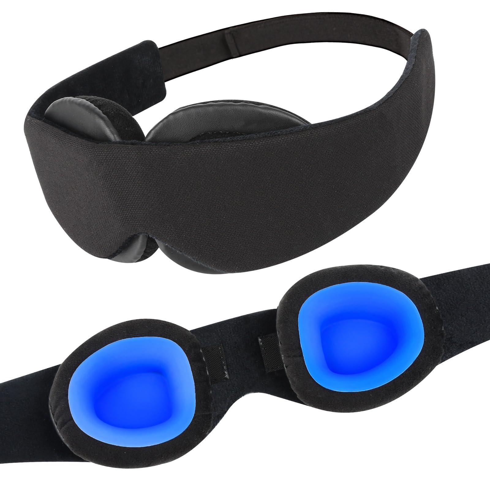 Photo 1 of 2026 Upgraded Sleep Mask for Dry Eyes, Adjustable Strap Moisture Goggles for Dry Eye Night, 100% Blackout Hydrating Sleep Goggles, Soft Reusable Eye Mask for Sleeping & Travel, Black