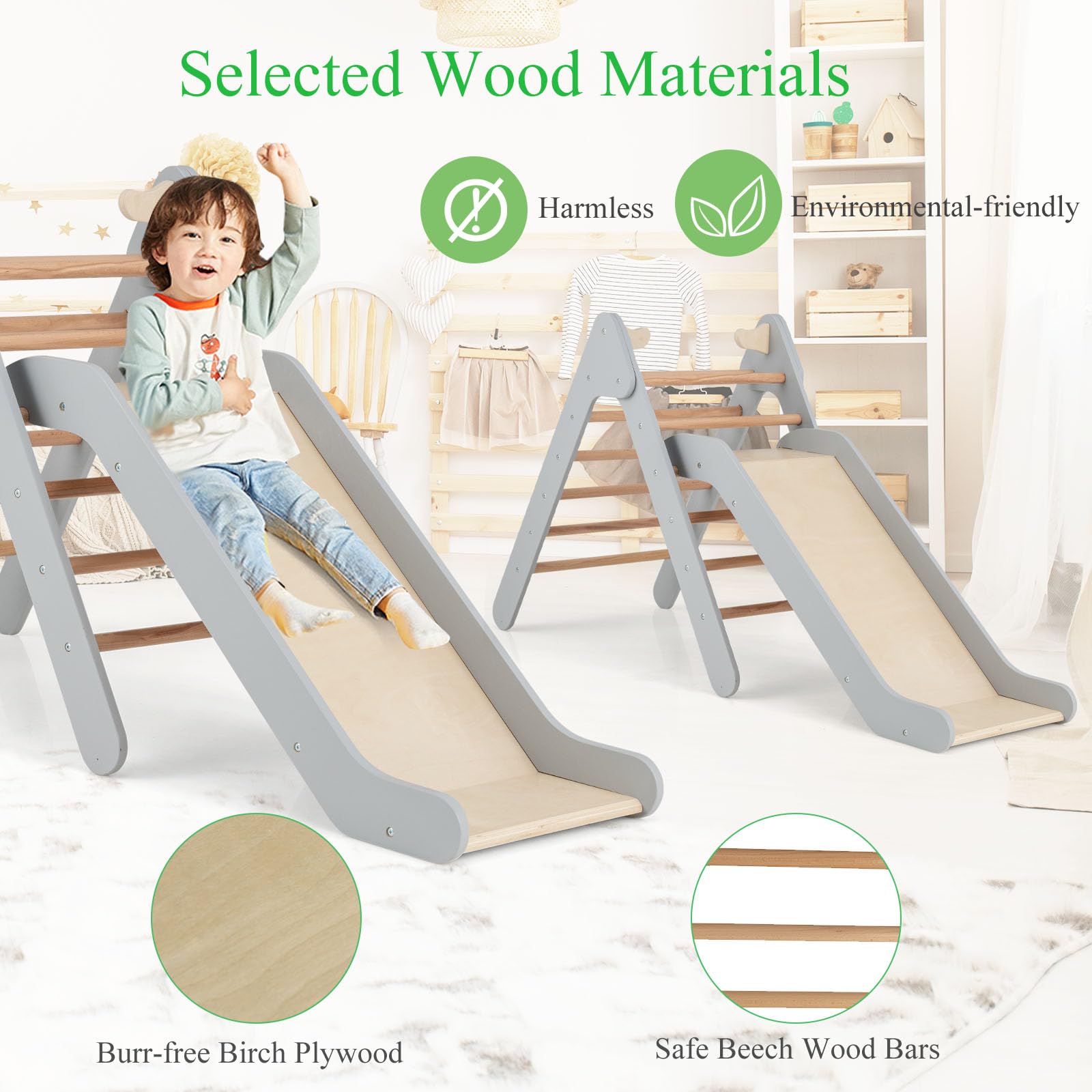 Tobogán Piscina Niños Triángulo De Escalada Infantil Con Tobogán