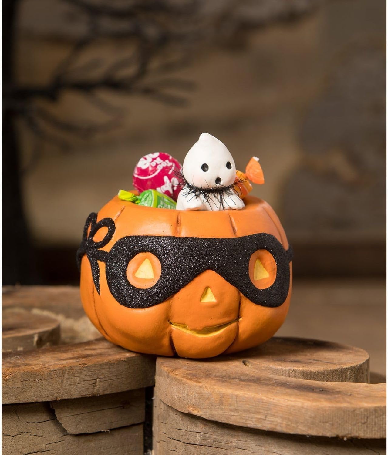 Bethany Lowe Jol and Peeking Boo Jack-O-Lantern, Paper Pulp, Multicolor