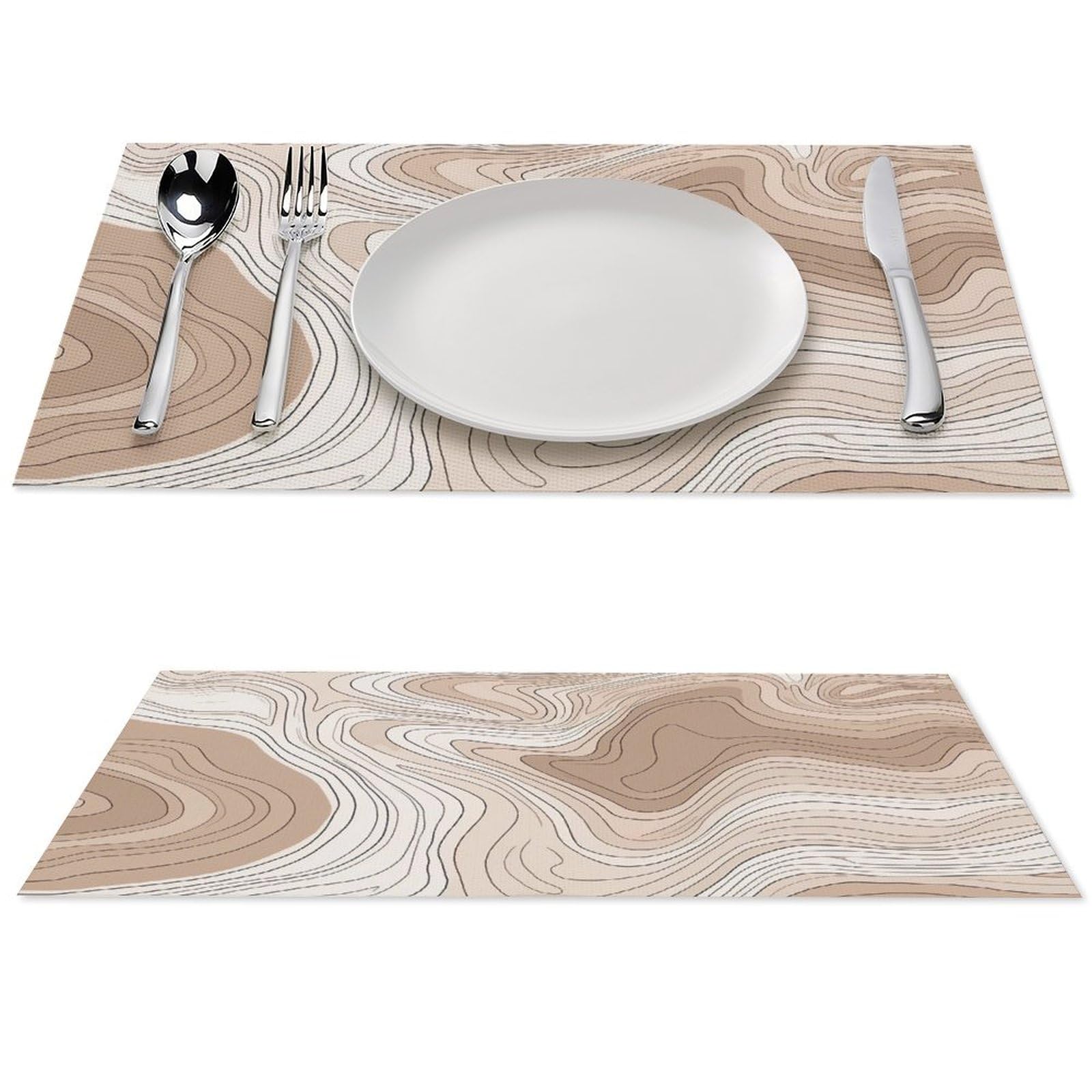 Sets de table antidérapants résistants chaleur PVC lavable extérieur x6