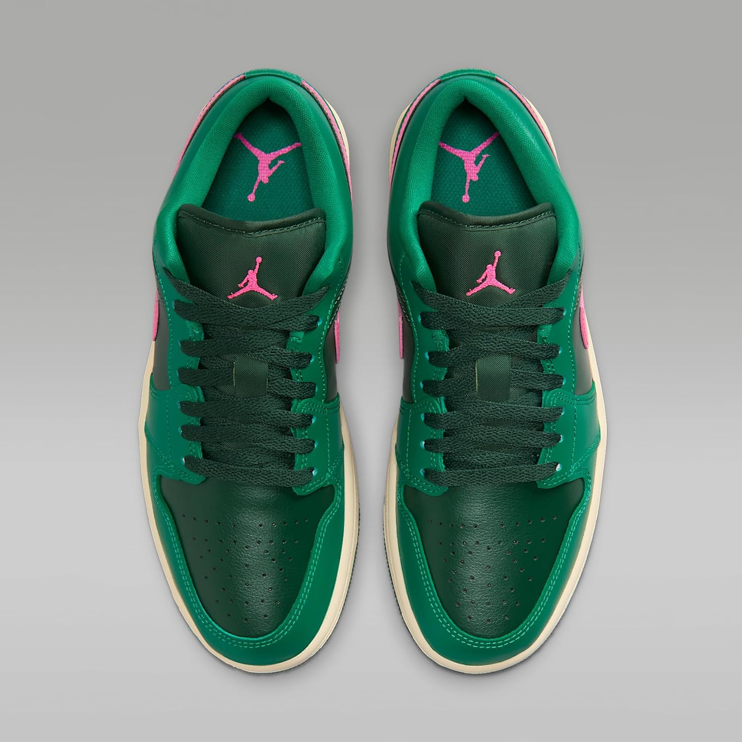 Air Jordan 1 Low Women's Shoes (Malachite/Pink Blast/Coconut Milk/Fir) Size 8.5