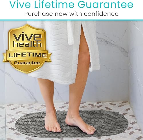 Miniatura 9 de Vive Tapete ovalado para bañera, almohadilla antideslizante para el suelo de la ducha, antideslizante y antideslizante para bañera con fuerte agarre