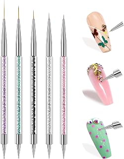 Makartt Nail Art Brushes Set 5PCS Double-End Nail Design Brushes Dotting Pen,Multifunctional Liner Brush for Nails Gel Polish Painting Brush for Ombre Nails Gel Paint for Nail Salon Home DIY Nails