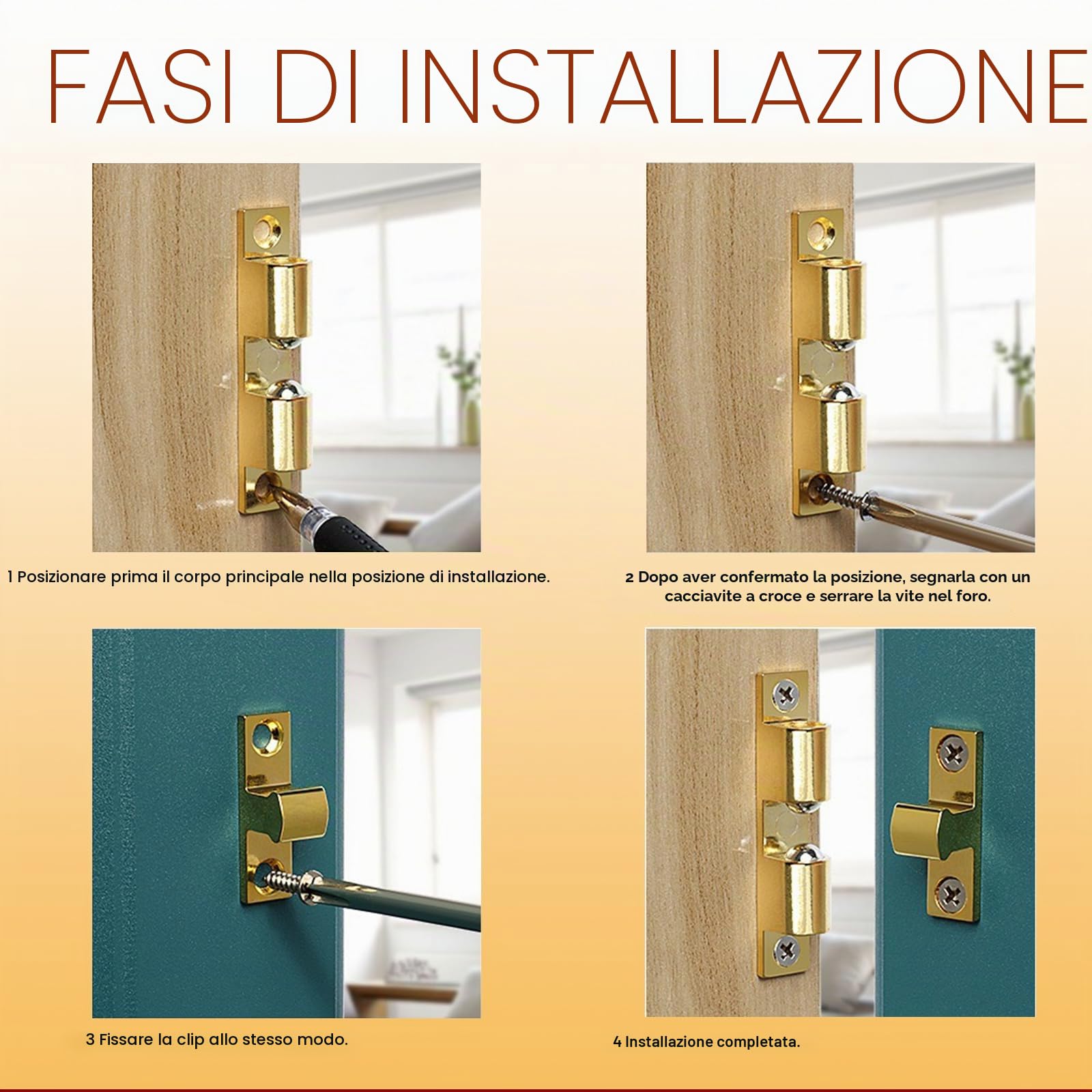 6 pcs push pull per ante,calamite per mobili chiusura,cerniera per ante cucina con viti,calamita per ante mobili,apriporta a pressione,chiusure magnetiche a scatto,ammortizzatori per ante di armadi