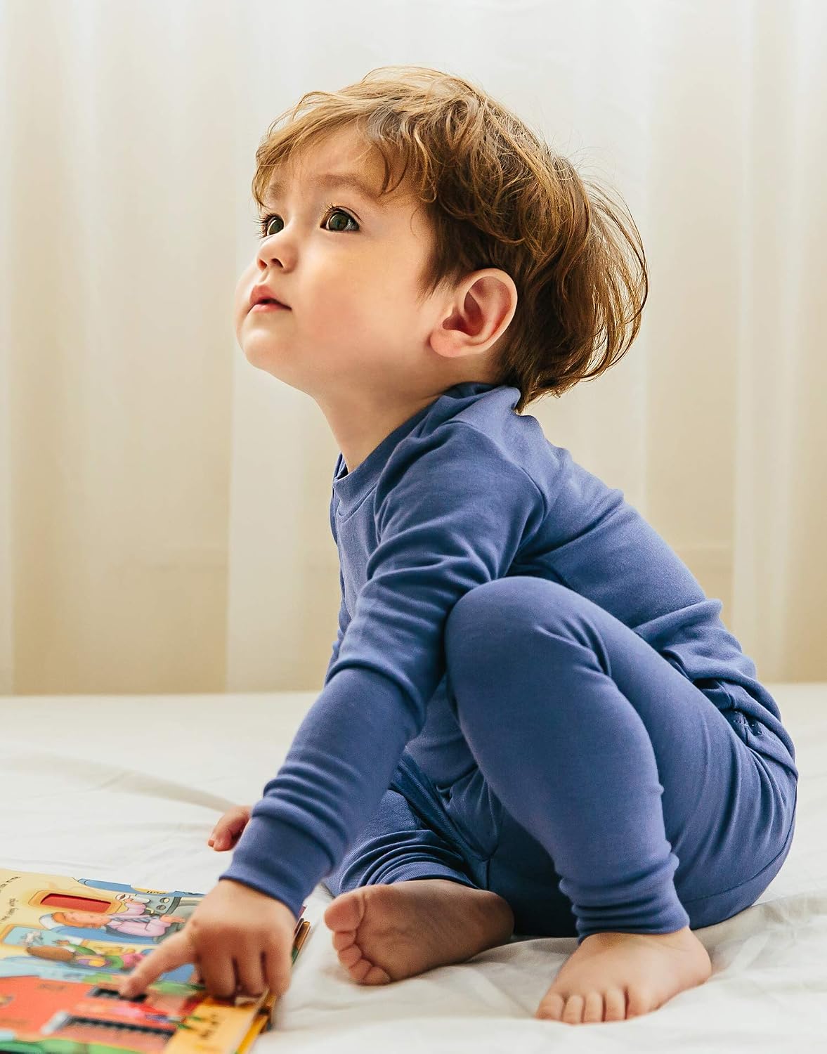 VAENAIT 6M-12Y Toddler Toddler Kids Toddler Girls Boys Soft Comfy Modal Tencel Solid Raglan Sleepwear Pajamas Pjs 2pcs Set