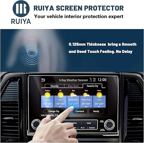 Miniatura 2 de Ruiya Protector de pantalla para Nissan Titan 2020+ 89 pulgadas, pantalla táctil GPS de infotainment Nissan Titan 2020-2023, accesorios 9HD, vidrio