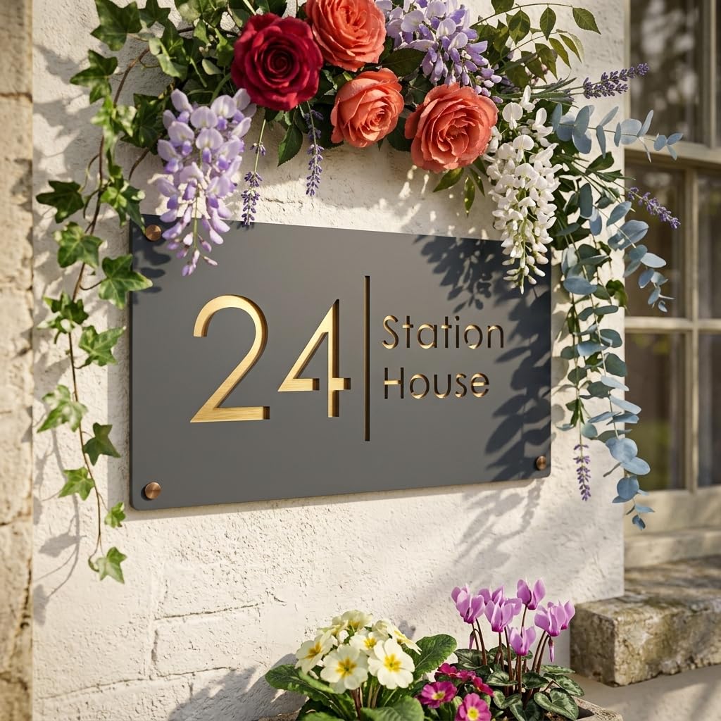 Personalized Waterproof Luxury Door Name Plates for Home Entrance (15x30 Cm) with 3D Letters- Ideal for Home, Office and Outdoor Entrances With Stainless Steel Screws || Door name plates (White&Gold) — Amazon image 11