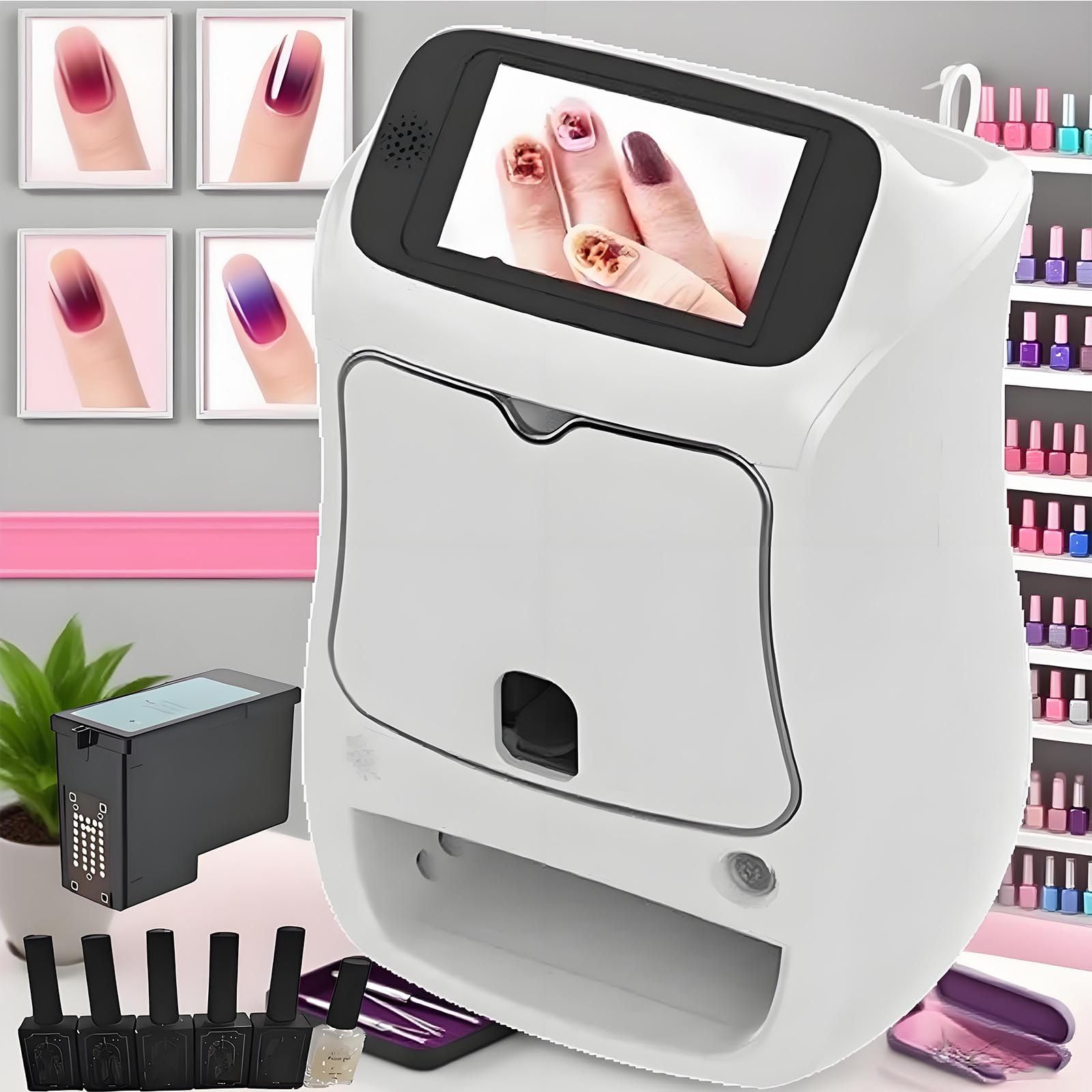 Stampante Per Unghie Con Touch Screen 5" -Stampa Di Unghie Personalizzate In 10secondi,Dispositivo Per Manicure Professionale 2400dpi Per Casa E Saloni Di Bellezza/Parrucchieri,Studi Sposa