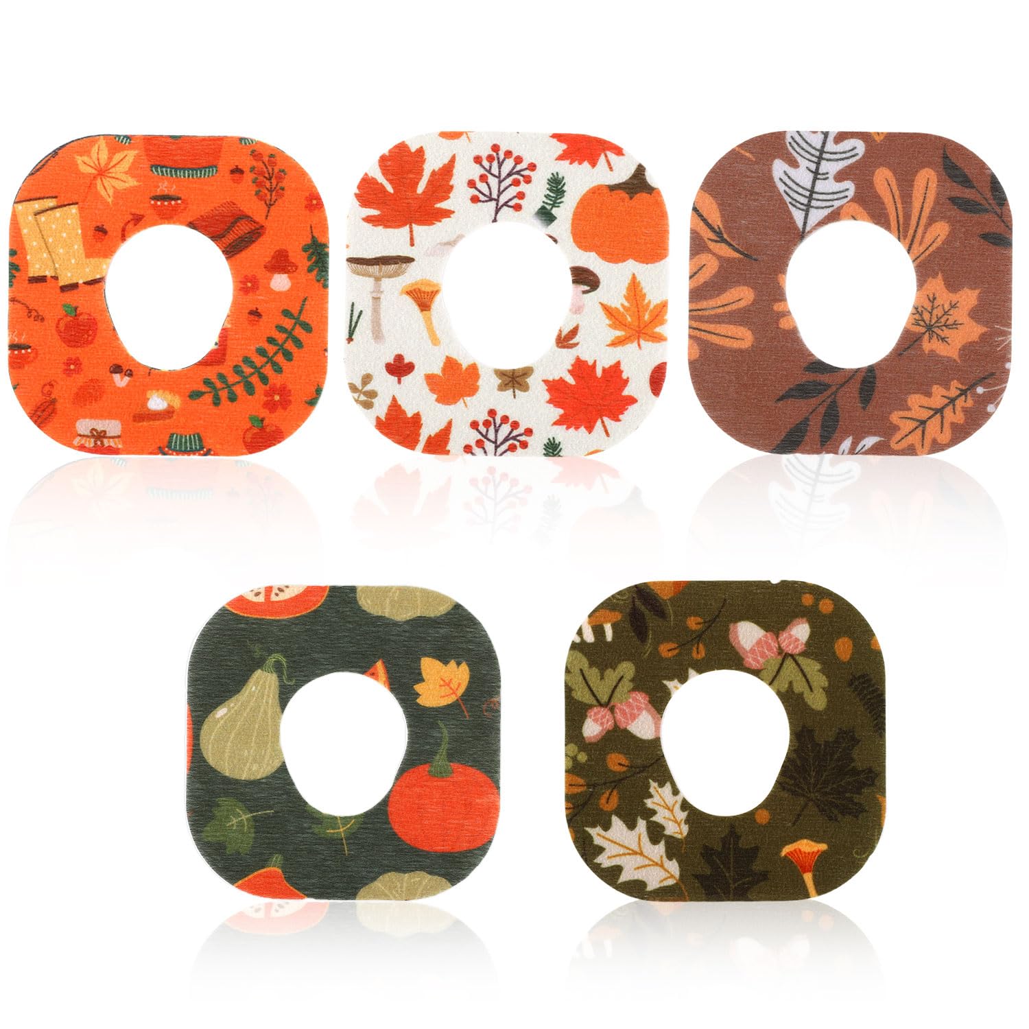 25pcs Sensor Covers for Dexcom G7, Autumn Maple Leaf Style Waterproof Sensor Cover CGM Patches Non-Woven Fabric Sensor Adhesive Stickers for Dexcom G7