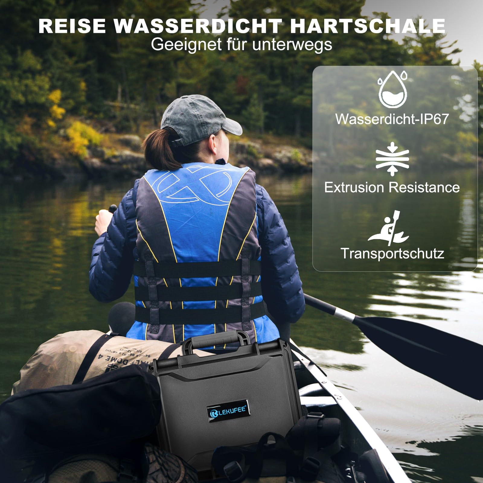 LEKUFEE wasserdichte Koffer für DJI Neo 1 Motion Fly More Combo,DJI Goggles N3/3/2/Goggles Integra,RC 2/N3/N2, RC Motion 3/2 und Zubehör (Nur Koffer)
