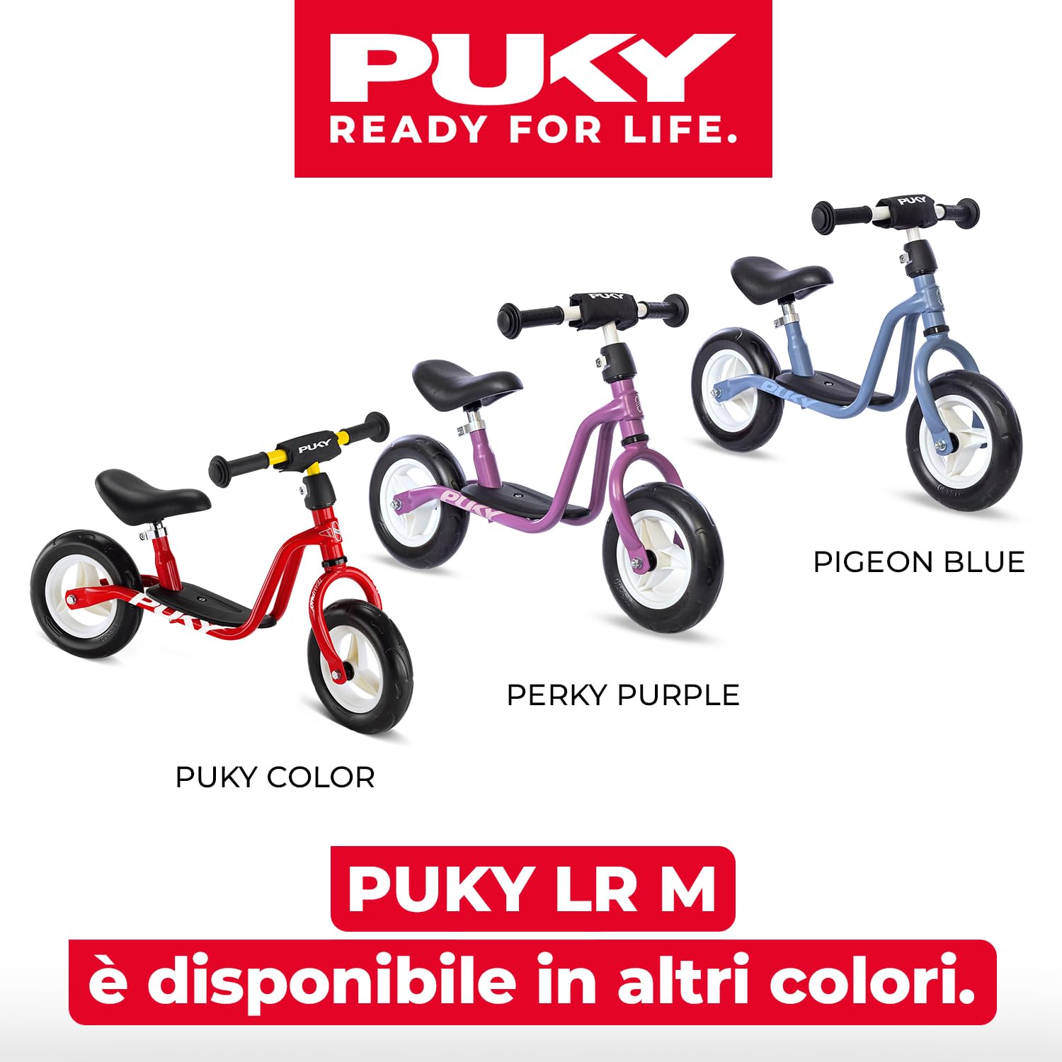 PUKY LR M | Bicicletta de equilibrio dai 2 anni | Giocattolo senza pedali bambini | Balance Bike | Monopattino con pedana | Veicolo con manopole di sicurezza | Manubrio e sella regolabili