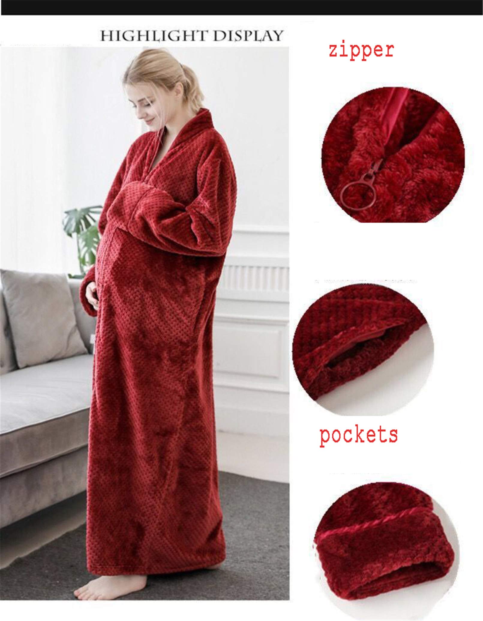 TXQHD Damska męska piżama polarowa koszula nocna aksamitna PJ gruba bielizna nocna zimowa bielizna nocna Supersoft wydłużona bielizna nocna flanelowa 006 XL