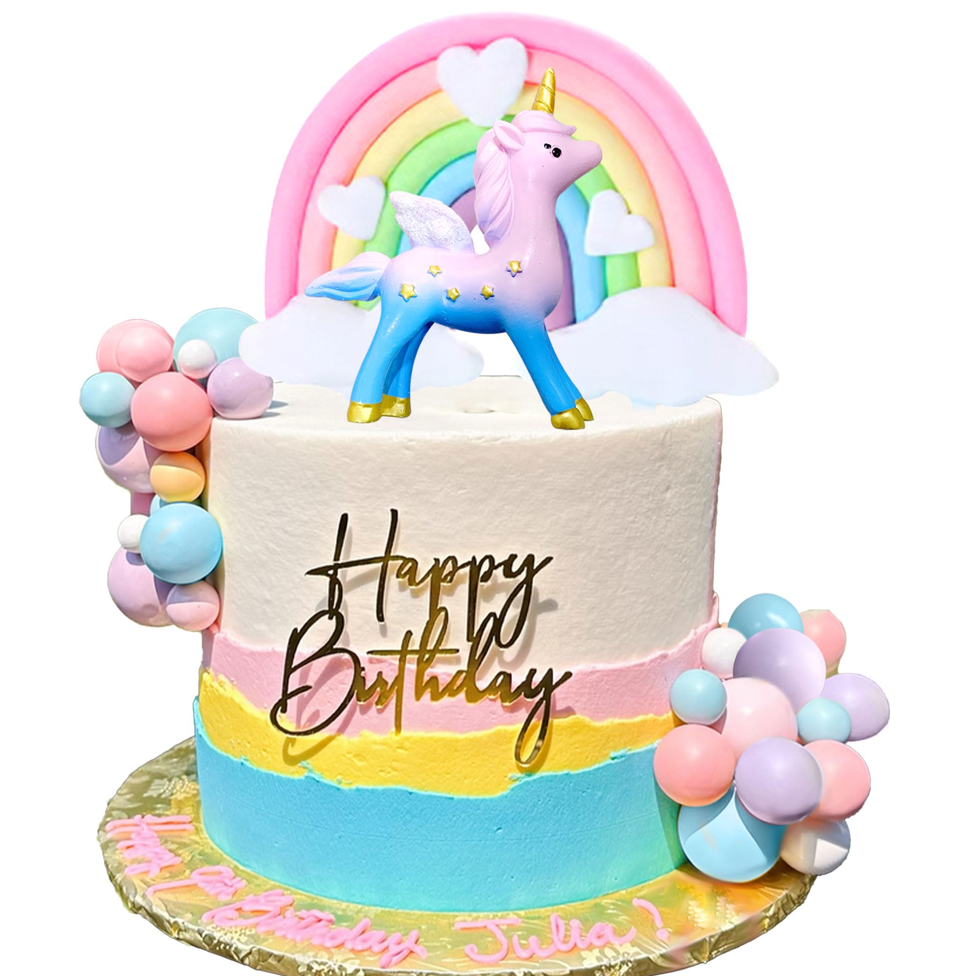 Set Decorazione Unicorno Per Compleanno – Striscione Happy Birthday E Ghirlanda Arcobaleno