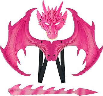 Alodidae Dragon Wings Mask Tail Set Halloween Devil Costume