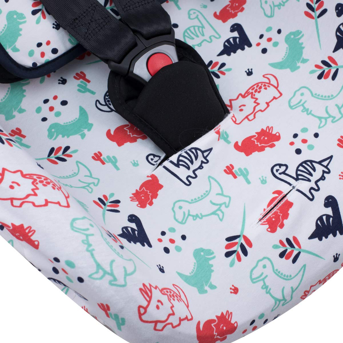 JYOKO KIDS Funda de Algodón para silla de coche Compatible con Peg Perego Primo Viaggio, Uppababy Mesa GO (Dino Party)