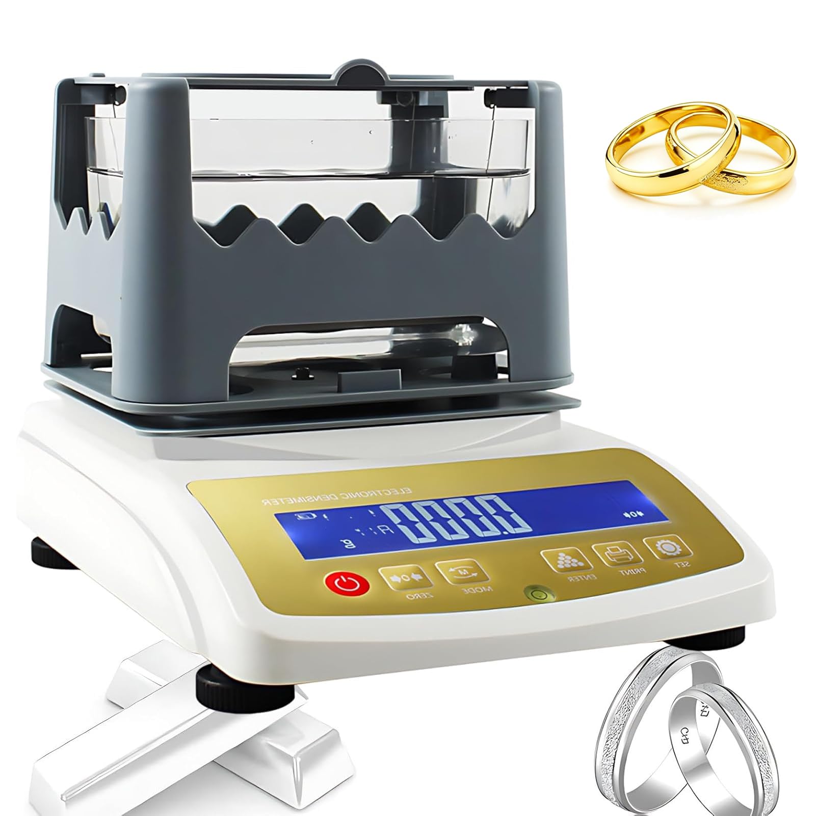 YNBSHGAA Gold Purity Tester Machine, Density Meter for Gold and Silver, Jewelry Tools, Precious Metal Analyzer for Karat Value Detection,5-Density Meter-300K
