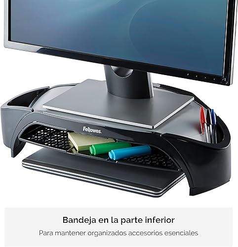 Miniatura 3 de Fellowes Smart Suites Monitor Riser Plus, 4.0 in de alto x 18.4 in de ancho x 13.0 in de profundidad, negro