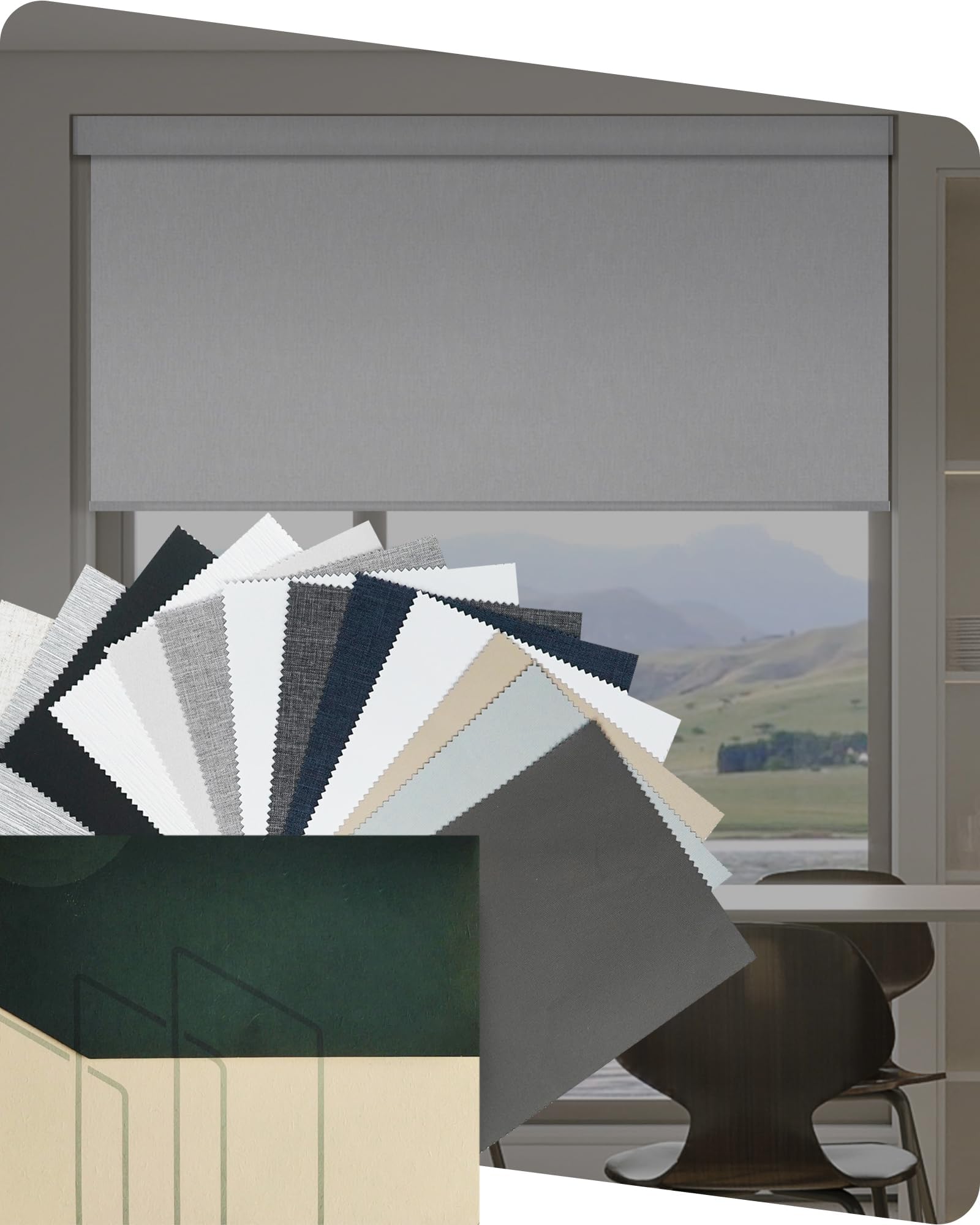 Yoolax 100% Blackout Roller Blinds Fabric Samples (15 Colors)