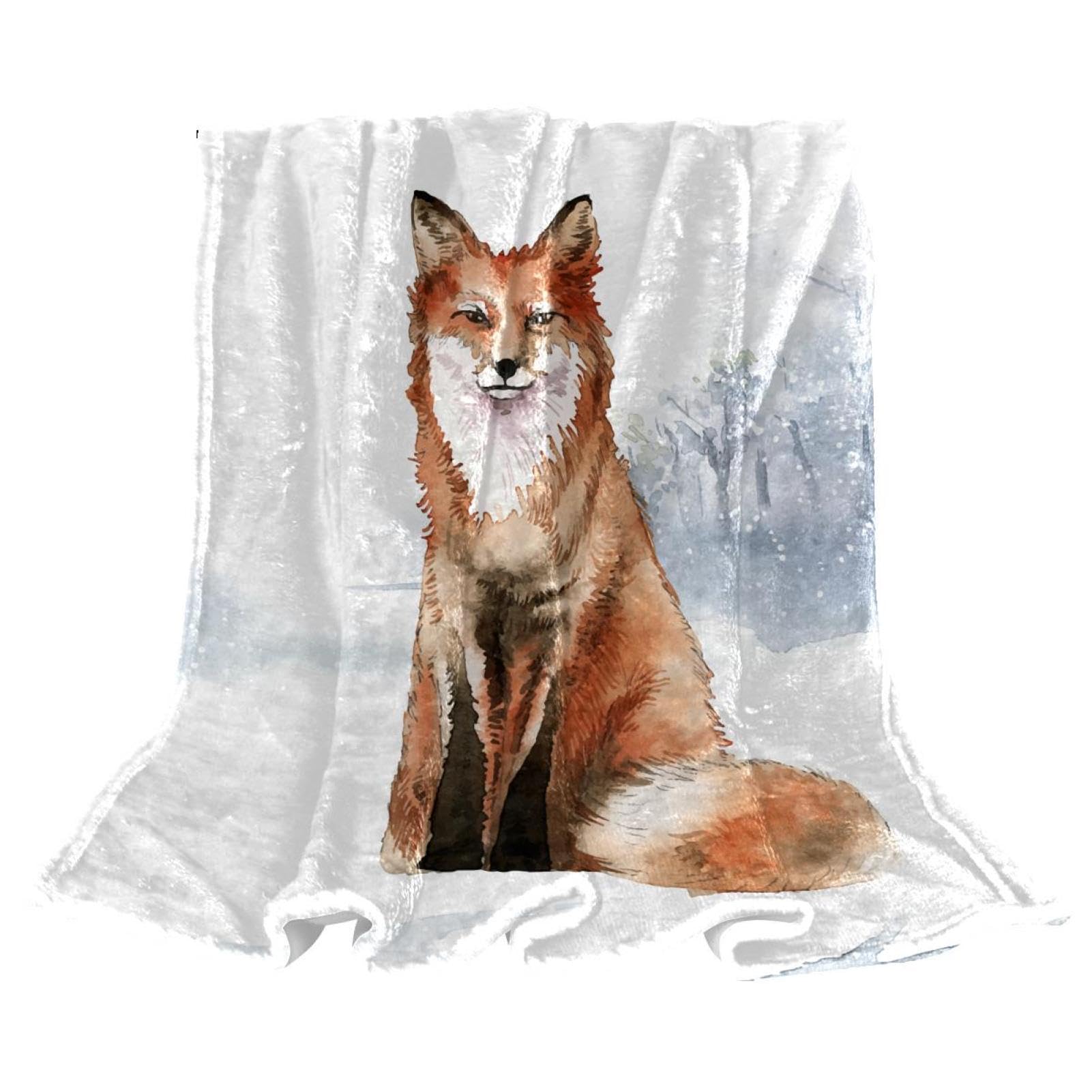 Couverture polaire renard des neiges pour des instants de douceur chaleureuse en famille