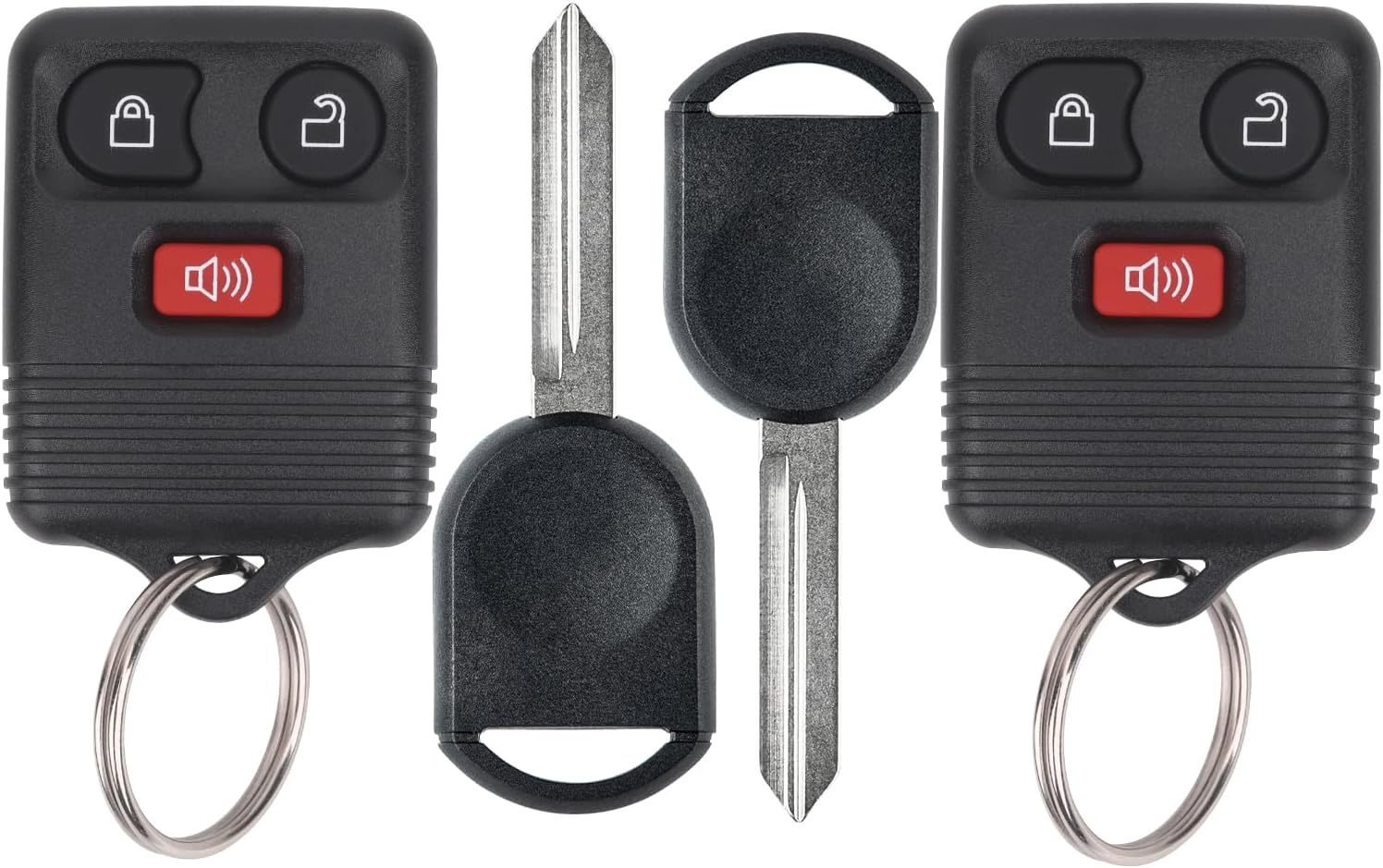 Keyless Entry Remote Key Fob Fit for Ford F150 F250 F350 Escape Expedition Explorer Ranger, Lincoln, Mercury, Mazda and More, Replacement for CWTWB1U331 CWTWB1U345, 3 Button (Pack of 2)