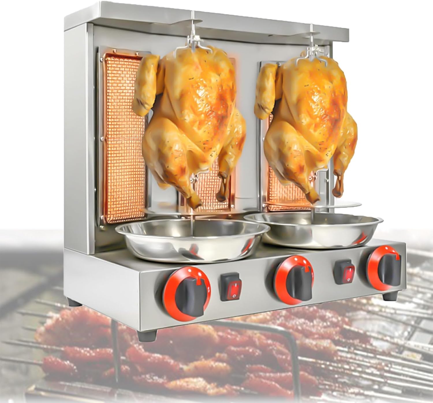 Marke: Günstiger Gasgrill Kebab: Edelstahl, 360° Rotation