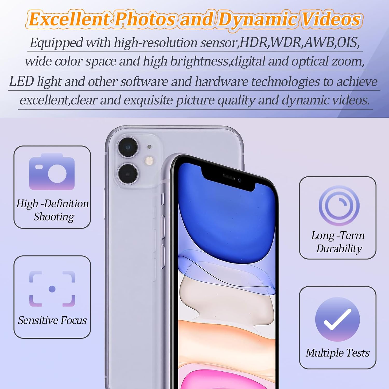 for iPhone 11 Front Camera Replacement for iPhone 11 Facing Lens Module Flex Cable Camera with Structured Light Flex Cables Accessories Repair Parts with Tools