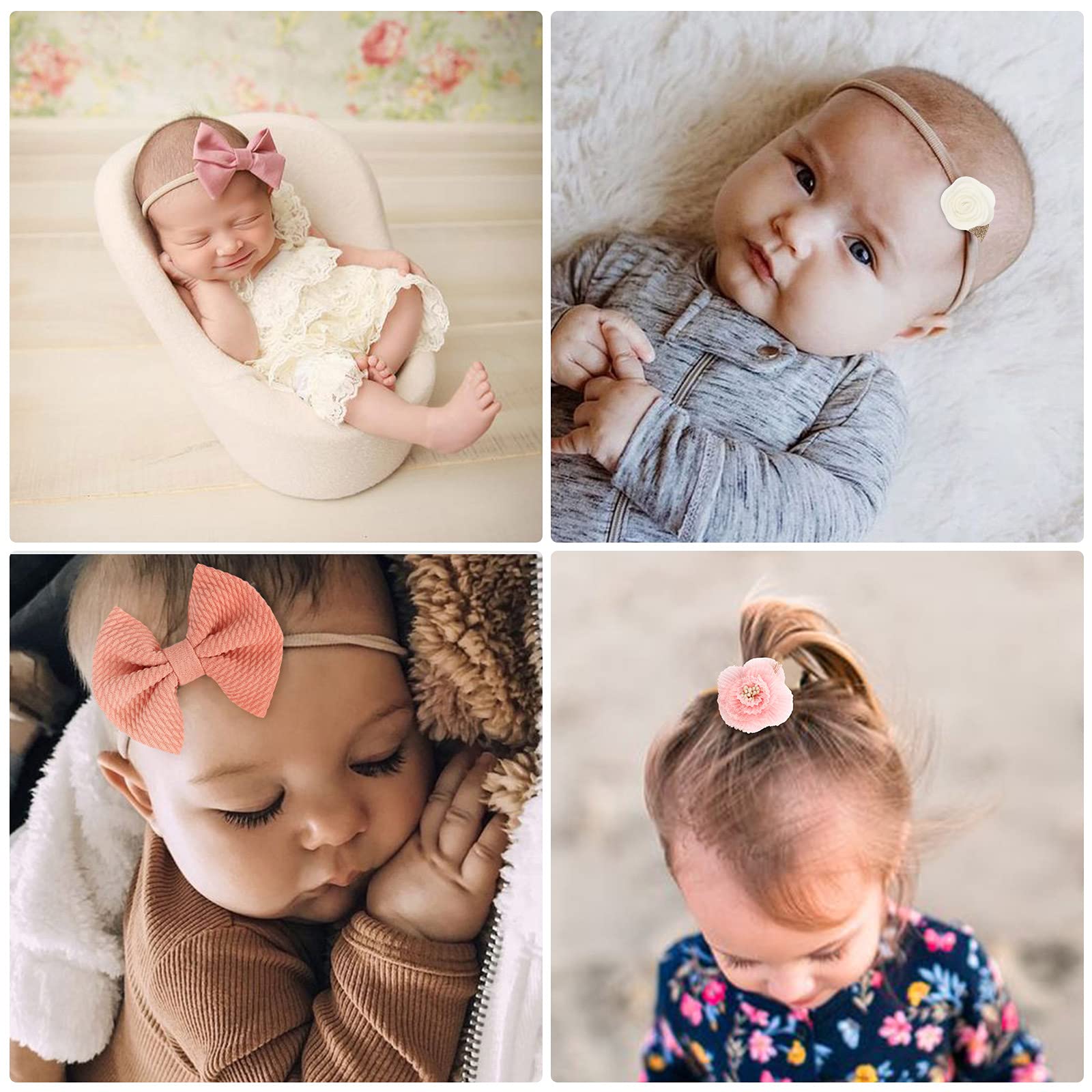 DRESHOW 10 Pcs Bébé Bandeaux Bébé Fille Bandeau Cheveux Bande de Cheveux Arc Bande de Cheveux Bandeaux Accessoires Bébé Fille Enfant Turban Bandeau