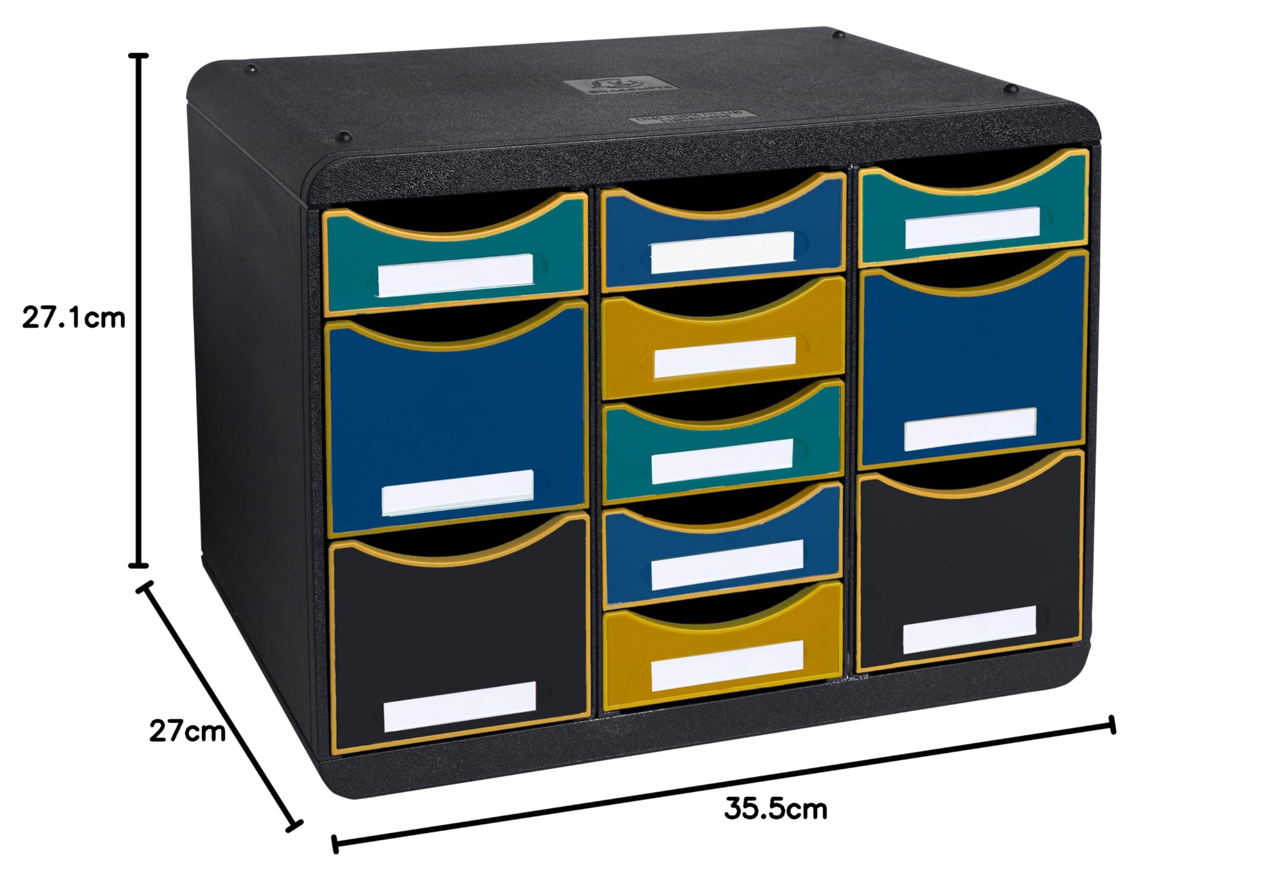 Exacompta - Ref. 313914D - 1 Individuele box STORE-BOX multi met 7 dunne laden en 4 hoge laden - Afmetingen