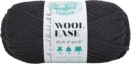 Vista 260 de Lion Brand Yarn Wool-Ease Thick & Quick Yarn - 318.2 ft, Graphite Grafito