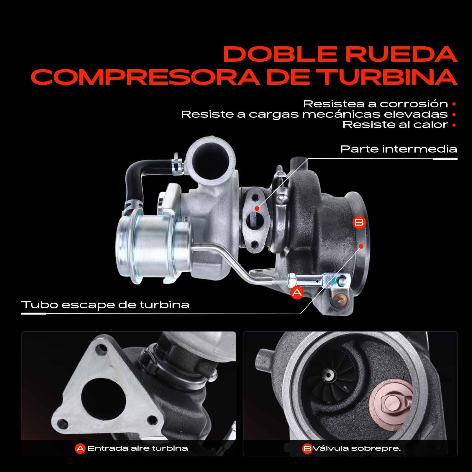 Frankberg Turbocompresor 49131-05212 | Compatible con: Ducato Van 250, Caja de puente, Autobús Jumper, Plataforma/chasis Boxer, Plataforma/chasis Jumper, Ducato