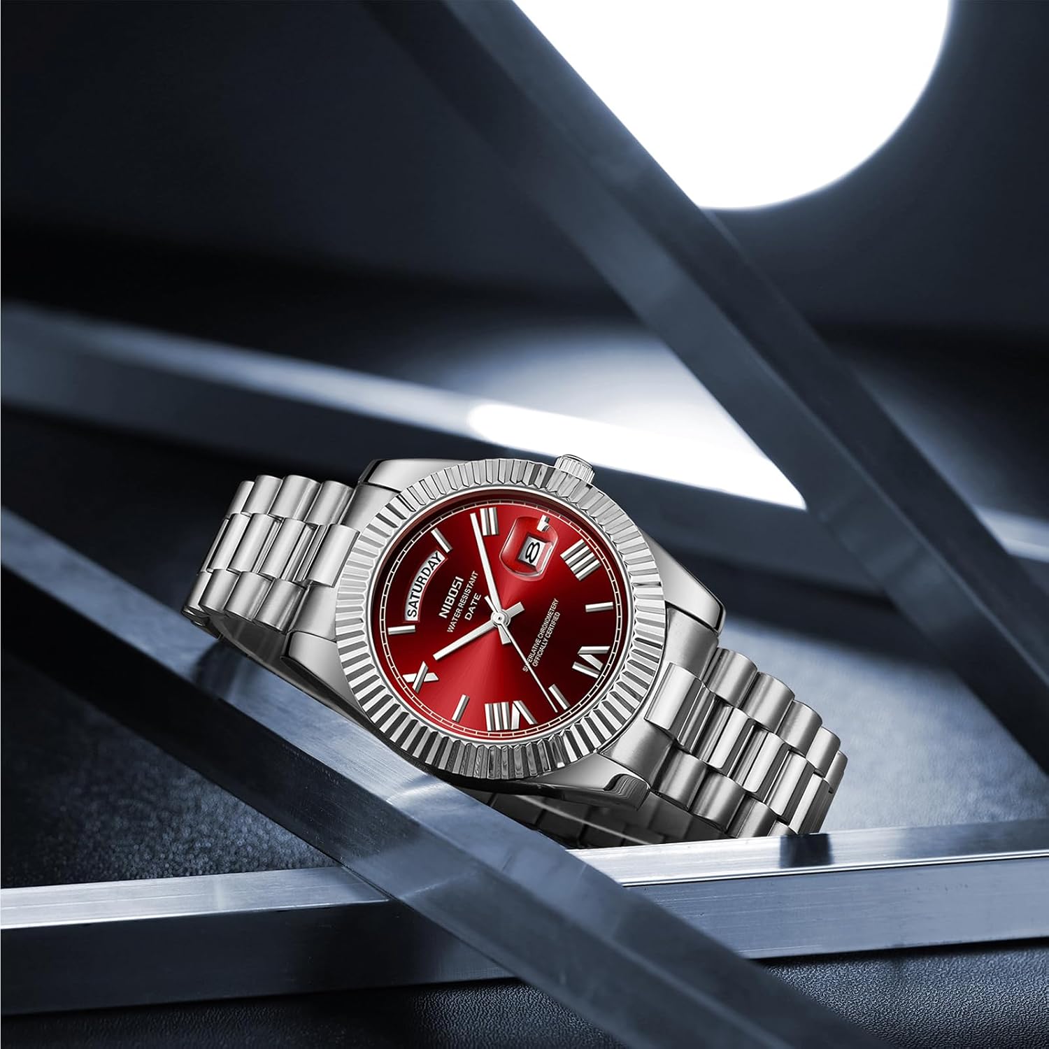 NIBOSI Men Watches Analog Quartz Stainless Steel Rose Gold Silver Watches for Men Waterproof Business Classic Desiger Wrist Watch with Day Date - Image 7