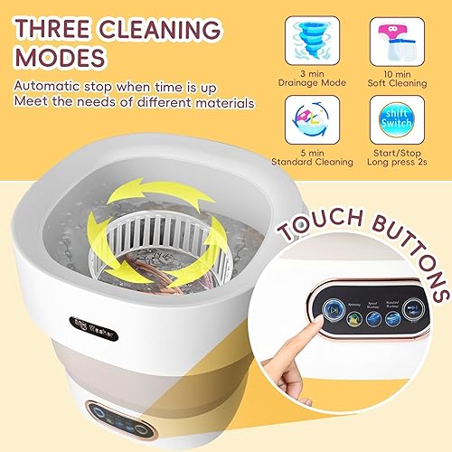 Miniatura 2 de Portable Washing Machine 15L, Mini Washer with 4 Modes and Spin Basket, Large Capacity Laundry Washer Deep Cleaning for Underwear,Baby Clothes,