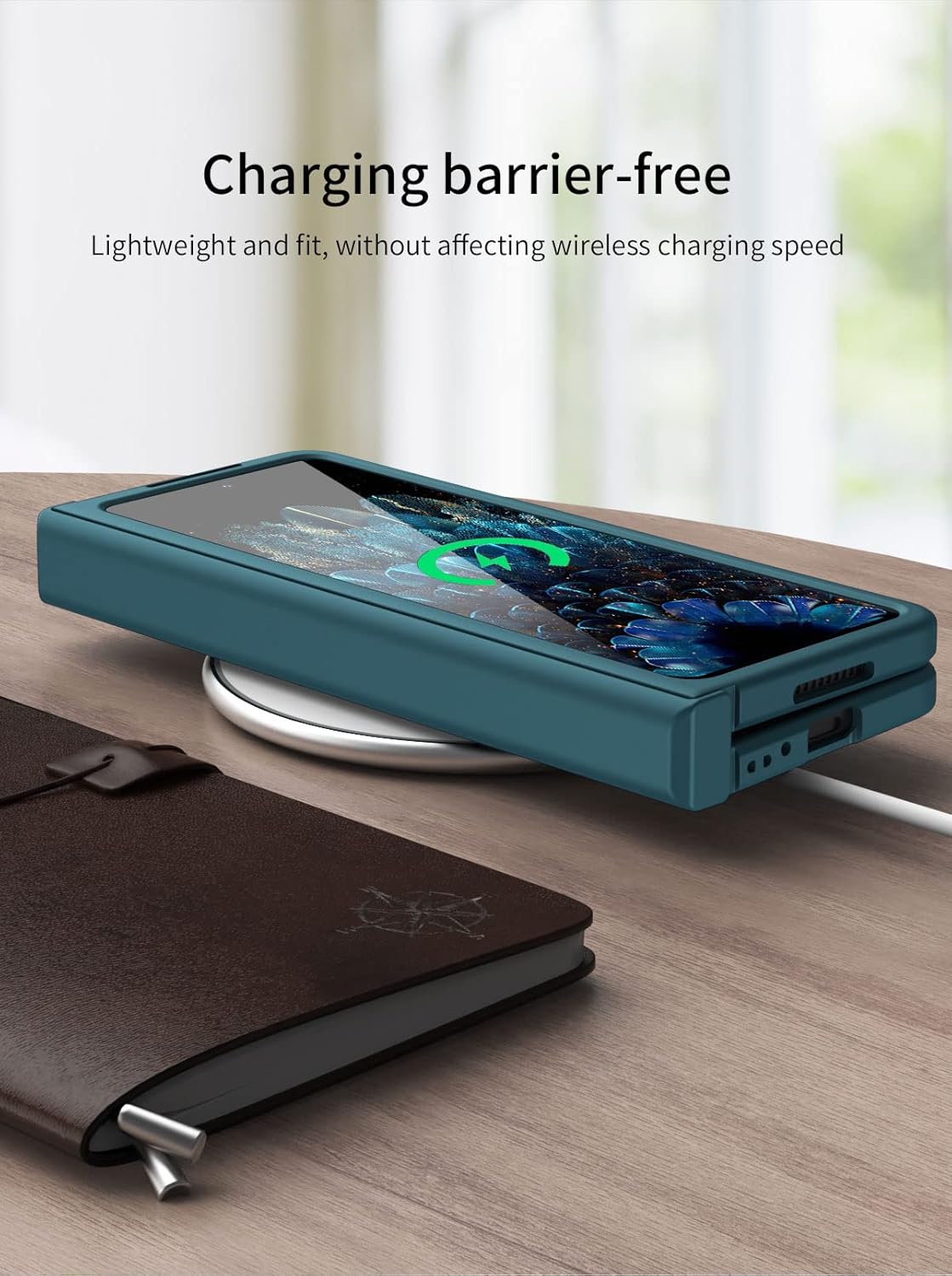 Compatible with OPPO Find N 7.1" 2021 Shockproof 360° Full Protection Hinge, with Tempered Glass Case Cover for Oppo Find N 7.1" 2021