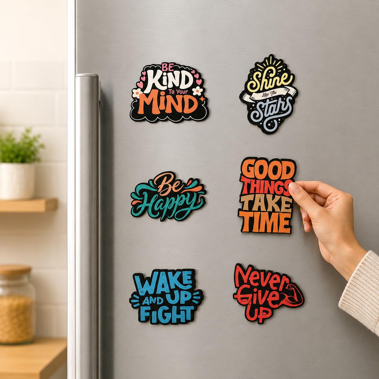GKD Wooden Motivational Quotes Fridge Magnet – Positive Quote Décor for Fridge, Office, Study Desk | Gift for Students, Friends & Colleagues (Motivational Quotes)-image-27