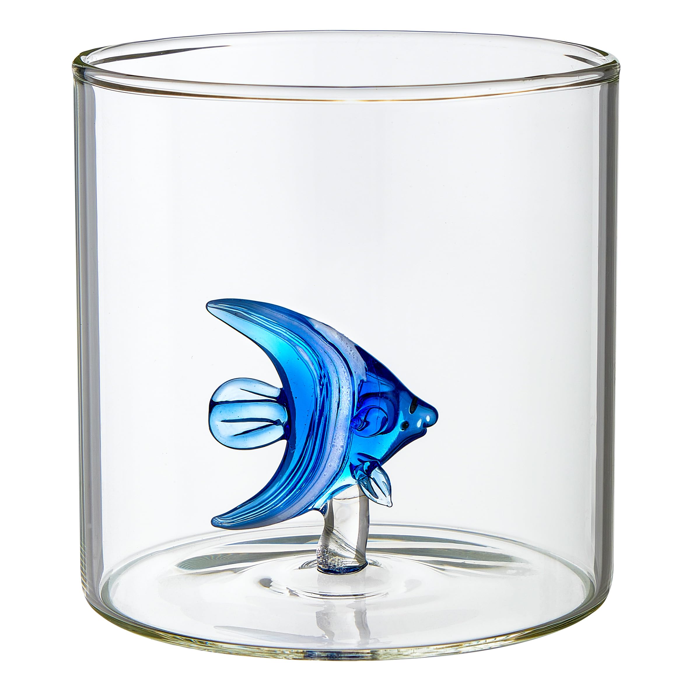 Baroni Home Juego de 6 Vasos de Vidrio Borosilicato de 32 cl, Vasos Transparentes de Colores Surtidos, Lavables en Lavavajillas, 8 X 8,5 cm, Animales