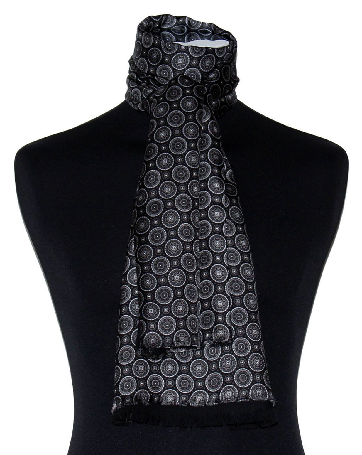 LORENZO CANA - Sciarpa - A pois - Uomo nero nero