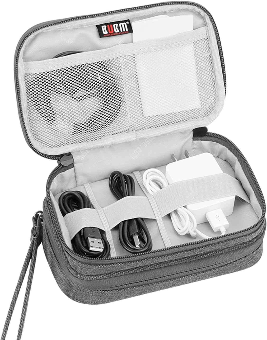 BUBM Double Compartment Storage Case Compatible with 3DS/3DS XL/New 2DS XL, Protective Carrying Bag, Portable Travel Organizer Case Compatible with 3DS/3DS XL/New 2DS XL and Accessories,Gray : Video Games